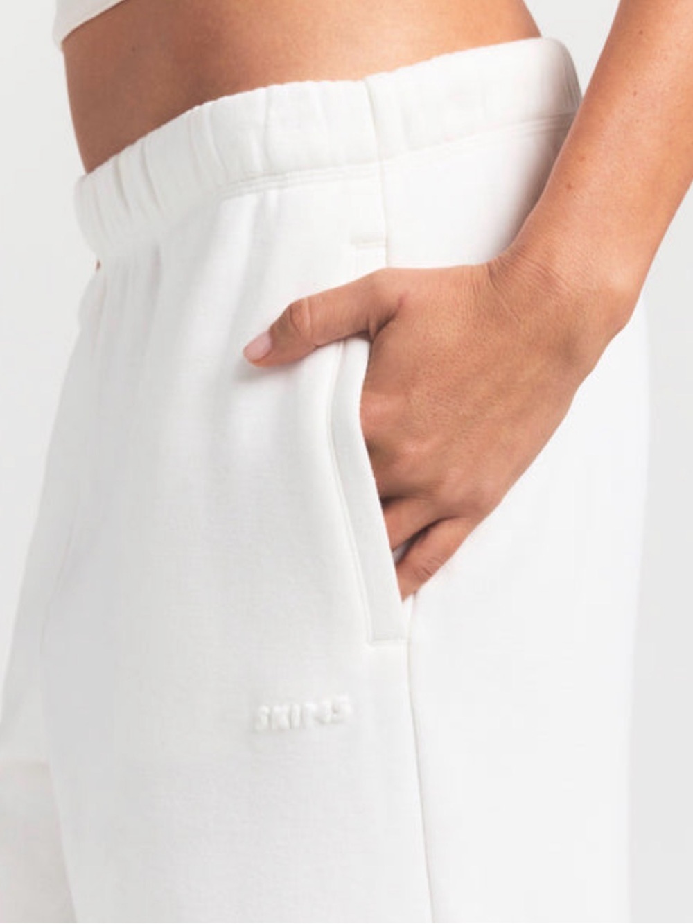 SKIMS Cotton Fleece Classic Straight Leg Pant | Marble | XS | NWT 🏷️